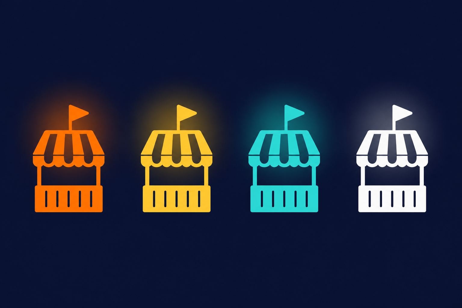 The standout stall mark shown in amber, yellow, cyan, and white